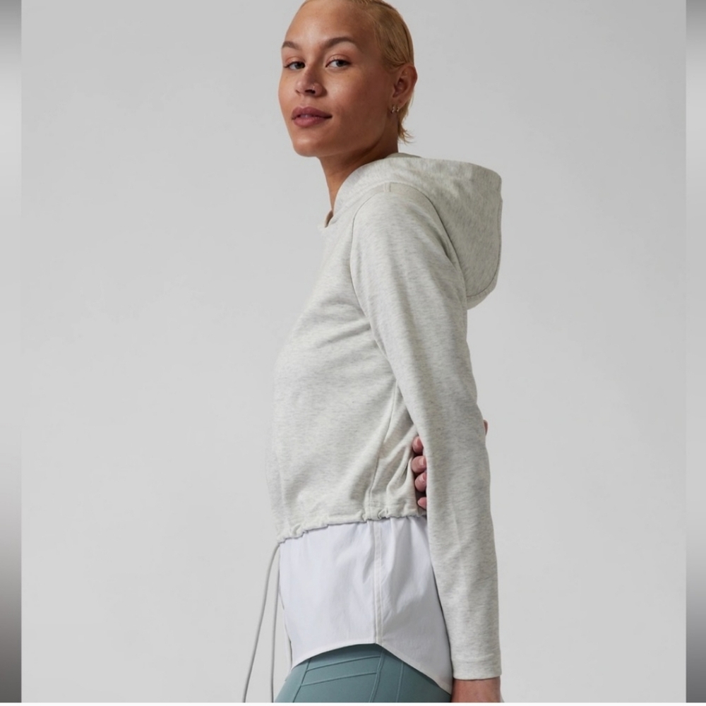 Athleta Heathered Grey Gallery Hoodie Top Medium
